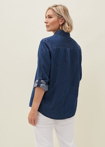 Phase Eight Zen Denim Over Shirts Indigo USA | 7621803-WJ